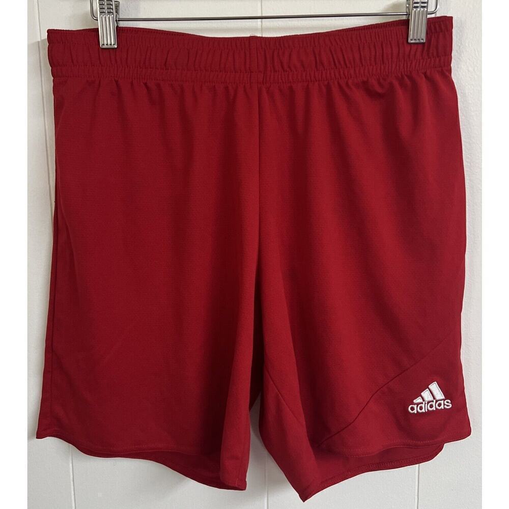 Adidas Basketball Climalite Shorts Men Sz Large Red‎ Training Activewear Gym